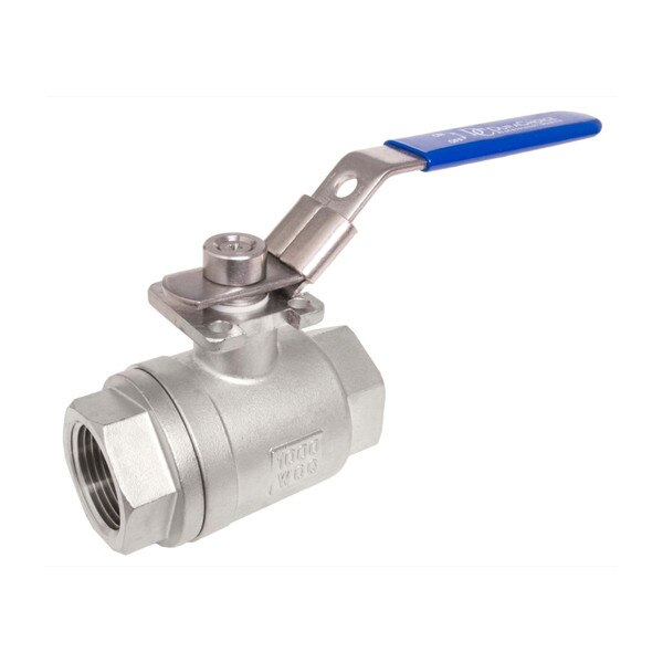 Stainless Steel (316) Ball Valve - 2 Piece w/ Mounting Pad, 1,000 PSI
