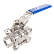 Stainless Steel (316) Ball Valve - 3-Piece Full Port Body - 1,000 PSI (WOG)