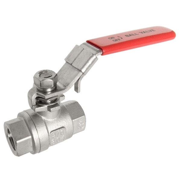 S.S. (316) Ball Valve 2pc Full Port w/Red Handle 1000WOG