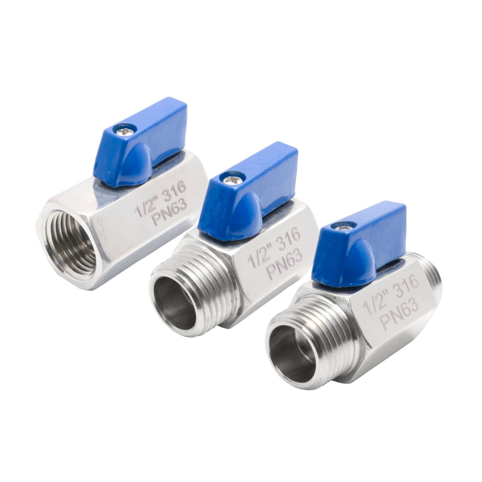 Stainless Steel (316) Mini Ball Valve, 1,000 PSI (WOG)