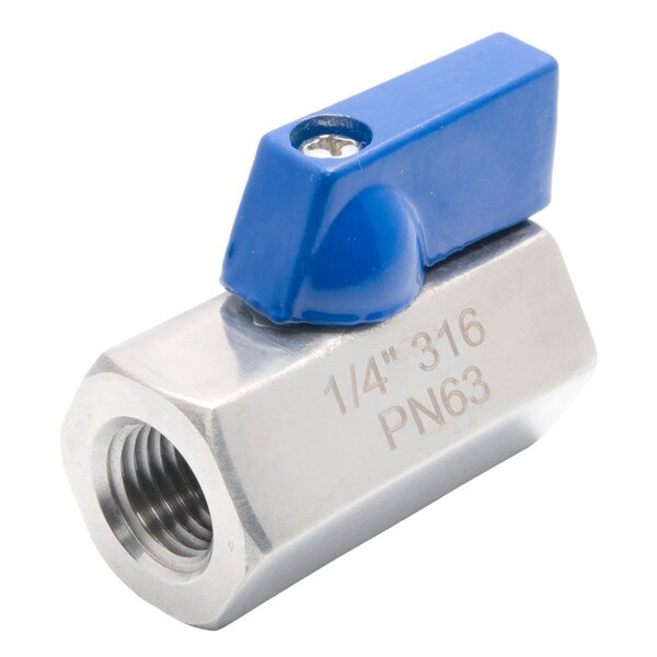 Stainless Steel (316) Mini Ball Valve, 1,000 PSI (WOG)