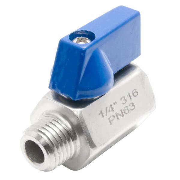 Stainless Steel (316) Mini Ball Valve, 1,000 PSI (WOG)