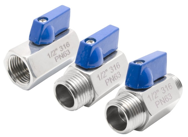 Stainless Steel (316) Mini Ball Valve - FxM NPT