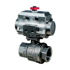 Stainless Steel Spring Return Valbia Pneumatic Actuator with Stainless Steel 2 Piece Full Port Ball Valve (1,000WOG)
