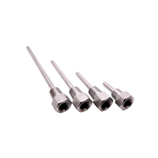 Thermowell - SS 316, 1/2" or 3/4" NPT Connection, Stem Length 2-1/2" to 9"