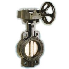 Wafer Style Butterfly Valve - Ductile Iron Disc / Gear Handle / Buna-N Seat / Black Body