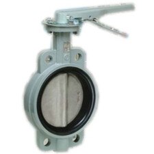 Wafer Style Butterfly Valve - Stainless Steel Disc / Lever Handle / EPDM Seat / Gray Body